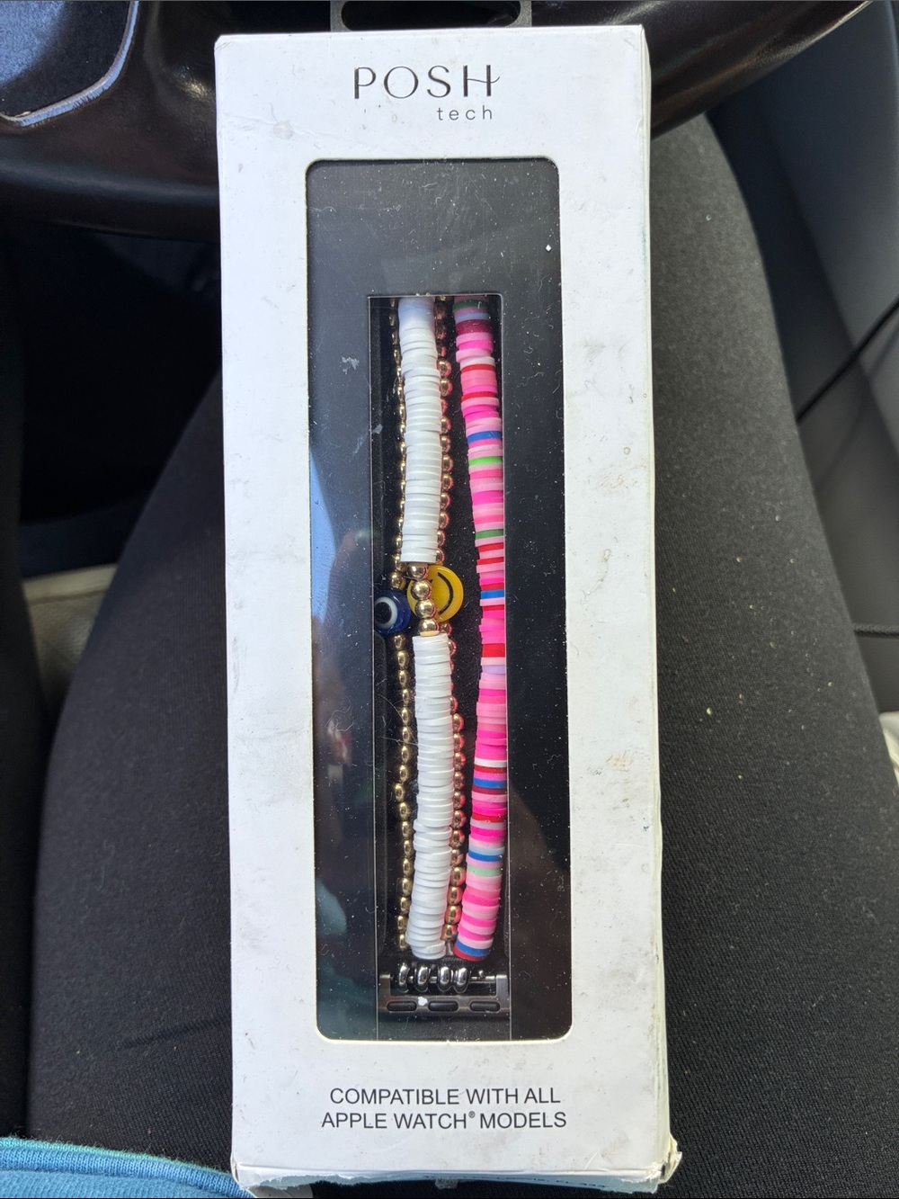 Posh Pink White Multicolor Beaded Apple Watch Band Set